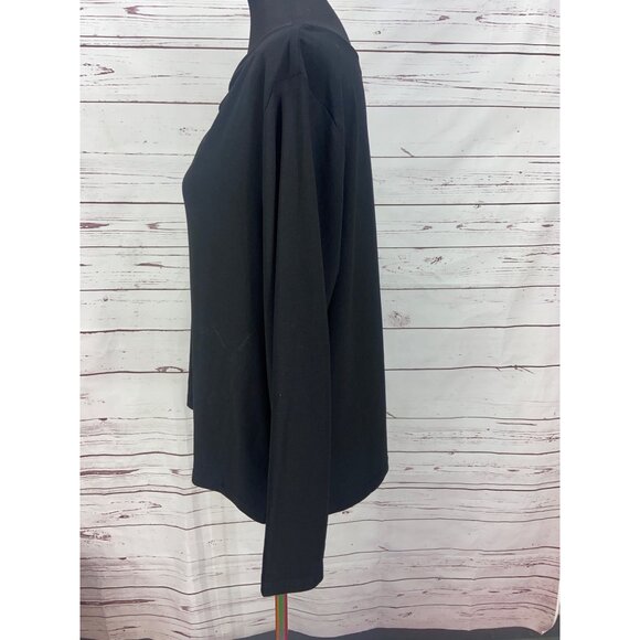 Linea‎ By Louis Dell'Olia Black Long Sleeve Side Drape Size XL Dress Shirt - Picture 4 of 8